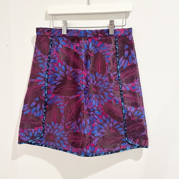 J. Crew Midnight Purple Floral Jacquard Skirt size 0 - Picture 3 of 7